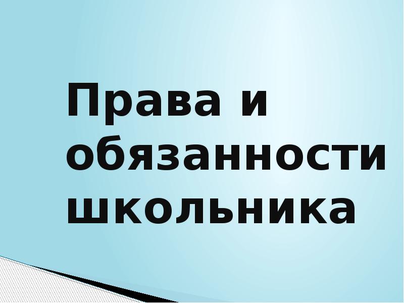 Правила обучения. Права и обязанности учеников